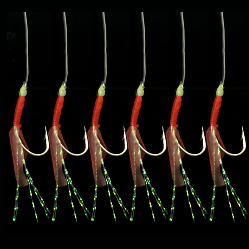 Mackeral перья Hokkai рыболовные приманки для моря Крючки-креветки мишура проволока приманка светящаяся креветка светящаяся веревка крючок#926