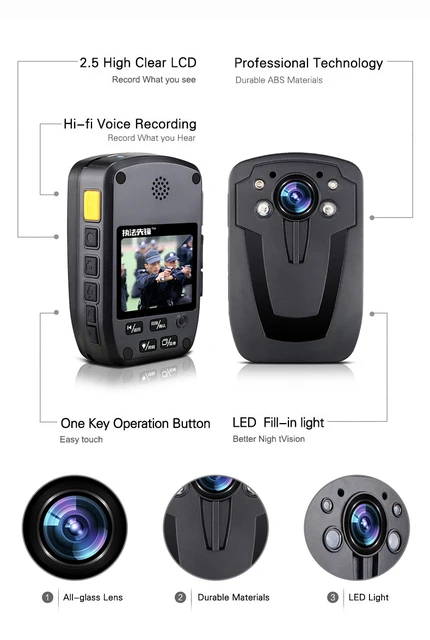 D900 Novatek 96650 64GB Full HD 1080P Police Body Lapel Worn Video