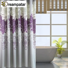 Романтический фиолетовый большой лист цветок Европейский водонепроницаемый занавеска для душа современные желтые принадлежности для ванной комнаты ML47B