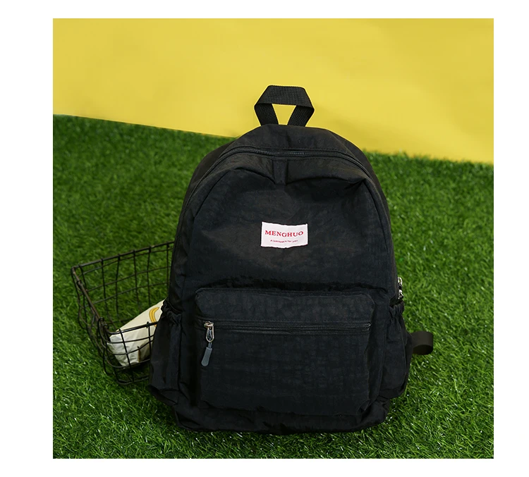 Menghuo Brand 2017 Women Preppy Macarons Panelled Waterproof Nylon Backpack Rucksack Ladies Fashion Shopping Travel Bags Mochila (27)