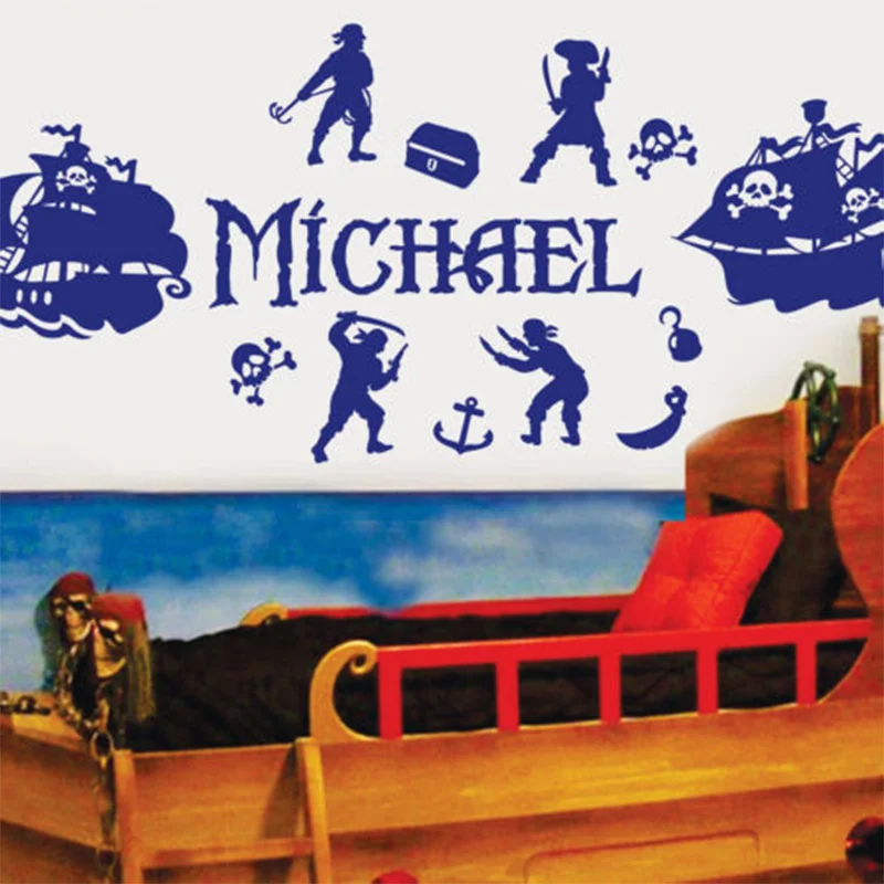 ** PIRATES ** Boy's Name Vinyl Wall Decal Sticker Art Decor for Kids