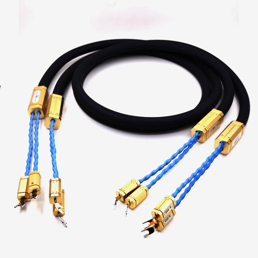 

Free shipping HI-End Triple Crown Audiophile Spade Plug Speaker Cable without box