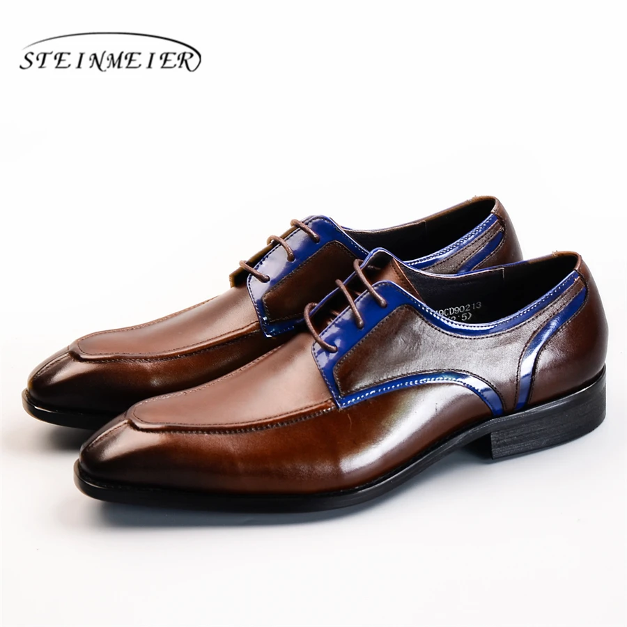 

Genuine leather men brogue Business Wedding banquet shoes casual flats shoes vintage handmade oxford shoes for men lace up 2019