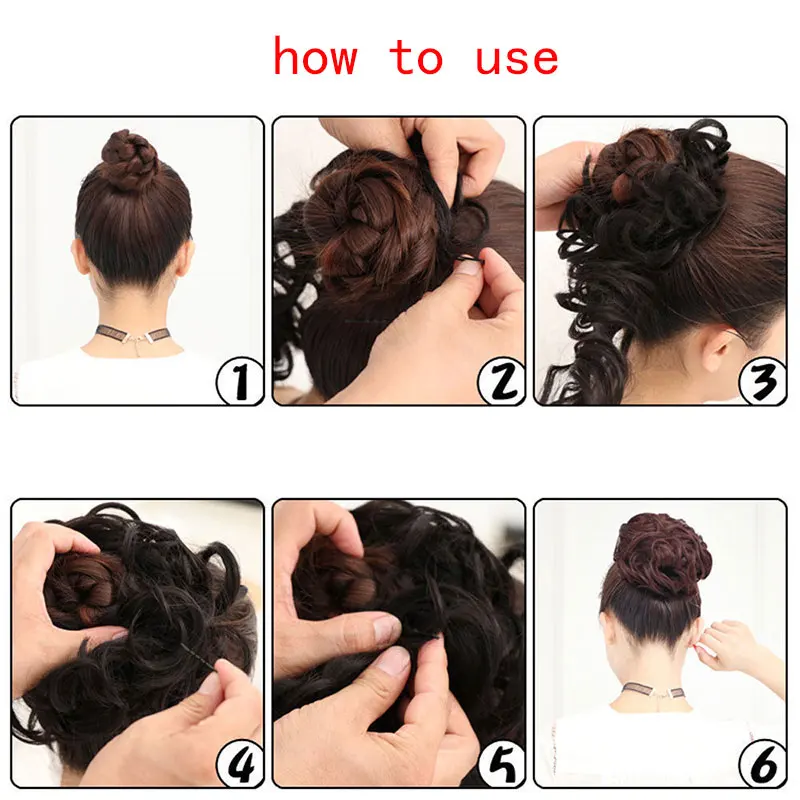HOUYAN вьющиеся синтетические волосы булочка прямая эластичная лента Updo волосы кусок синтетические женские аксессуары для волос