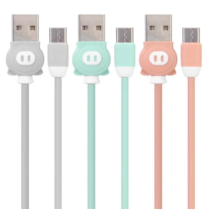 

Cartoon Pig USB Type-C Cable Mobile Phone 2A Quick Charging Cord Data Line