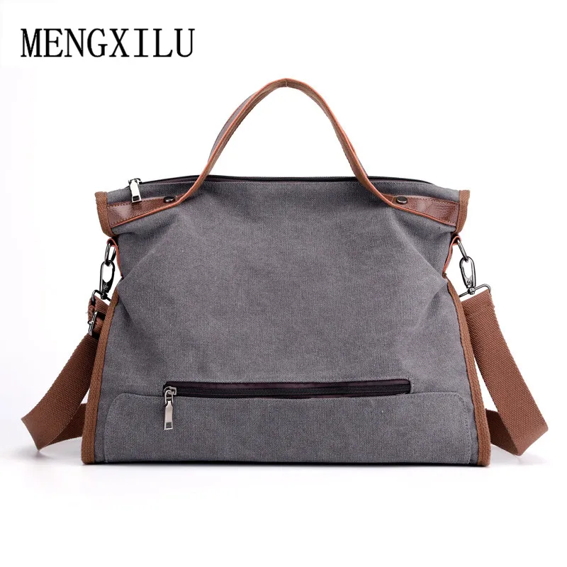 Women Large Pocket Tote WomenS Handbag Shoulder Bag Casual Crossbody Bag Canvas Capacity Bags For Women Gray