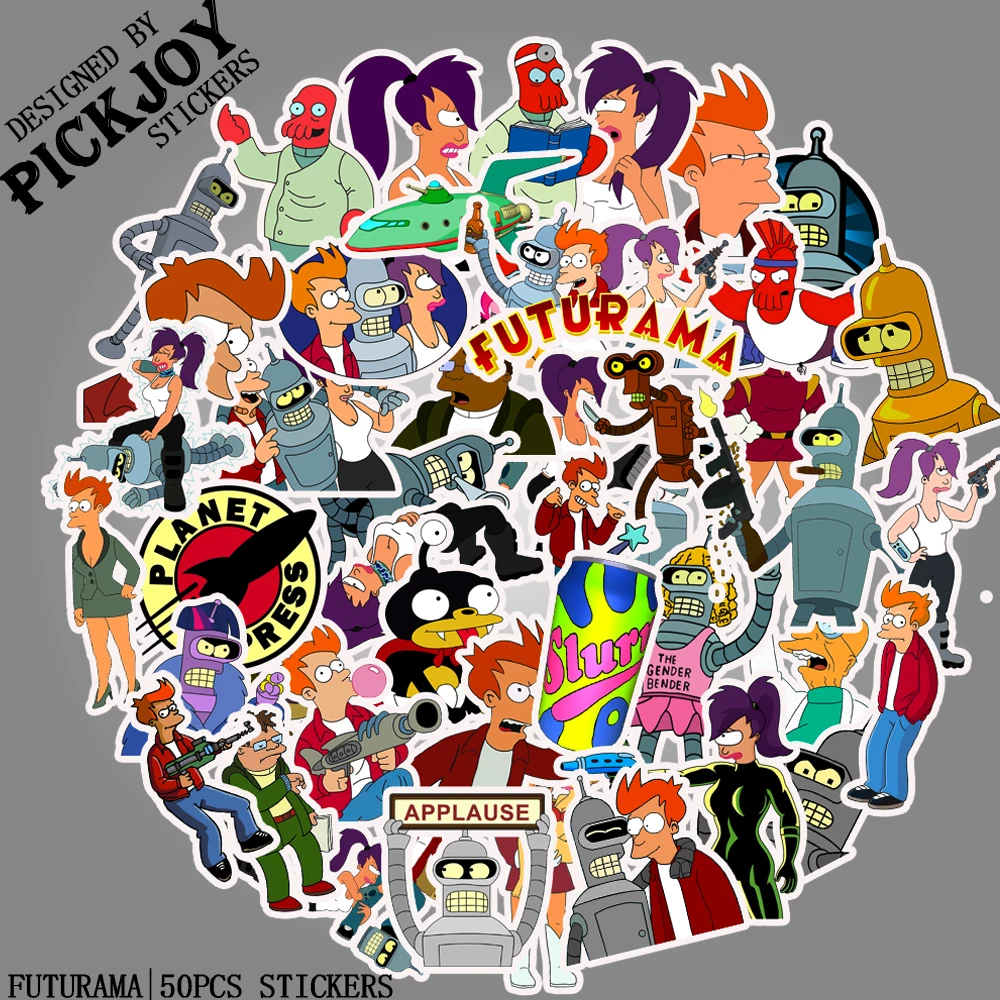 50PCS Futurama Cartoon kids toys decoration Stickers for DIY scrapbooking album Luggage Laptop Phone decal Stickers