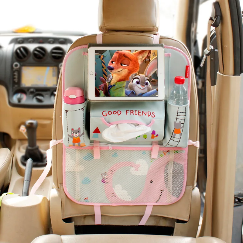 Детская мультяшная сумка для хранения на заднем сидении автомобиля, органайзер, Детская сумка, сумка для подгузников, сумка для мам, автомобильные аксессуары для ipad