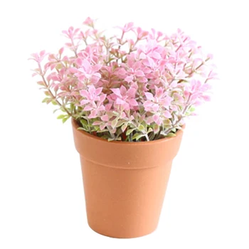 Home Decor Artificial Flower Simulation Flower Pot View Set Lavender Plastic Potted Fake Flower Decor Garden Christmas Decor