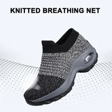 Женская сетчатая повседневная обувь без застежки удобные рабочие кроссовки на платформе с воздушной подушкой B2Cshop