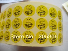 10000 pcs/lot 25mm diameter YELLOW SMILEY FACE Self-adhesive paper sticker Item no.GU17
