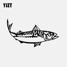 Yjzt 15.5cm * 8.5cm etiqueta do carro cavala peixe mar vida decalque vinil arte preto/prata C24-0495