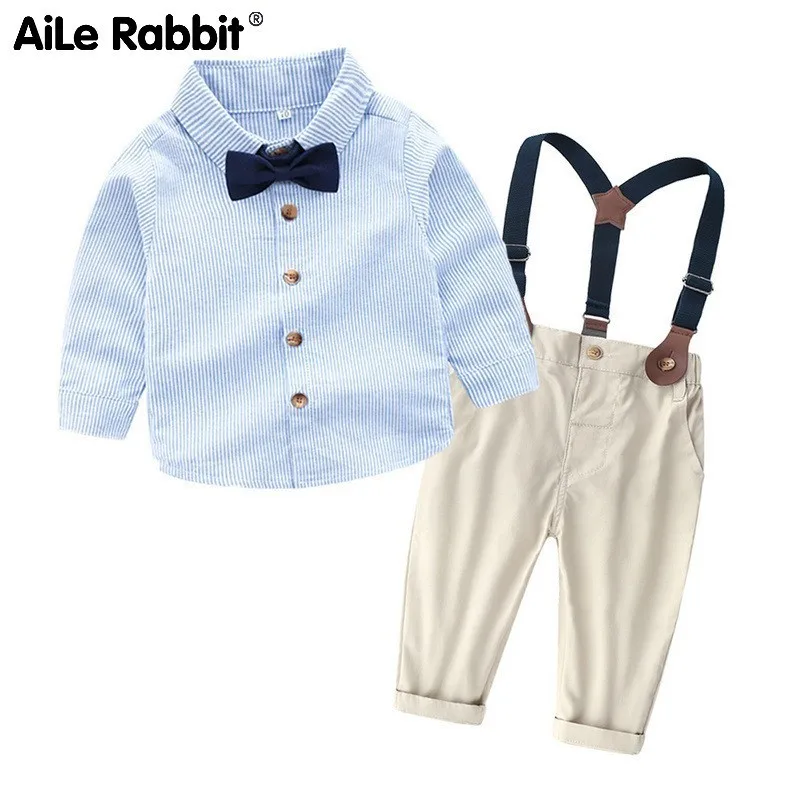 Children England Gentleman Twinset Catamite Autumn Three-colour Stripe Long Sleeve Shirt + Straps Trousers Full Dress Suit
Children England Gentleman Twinset Catamite Autumn Three-colour Stripe Long Sleeve Shirt + Straps Trousers Full Dress Suit