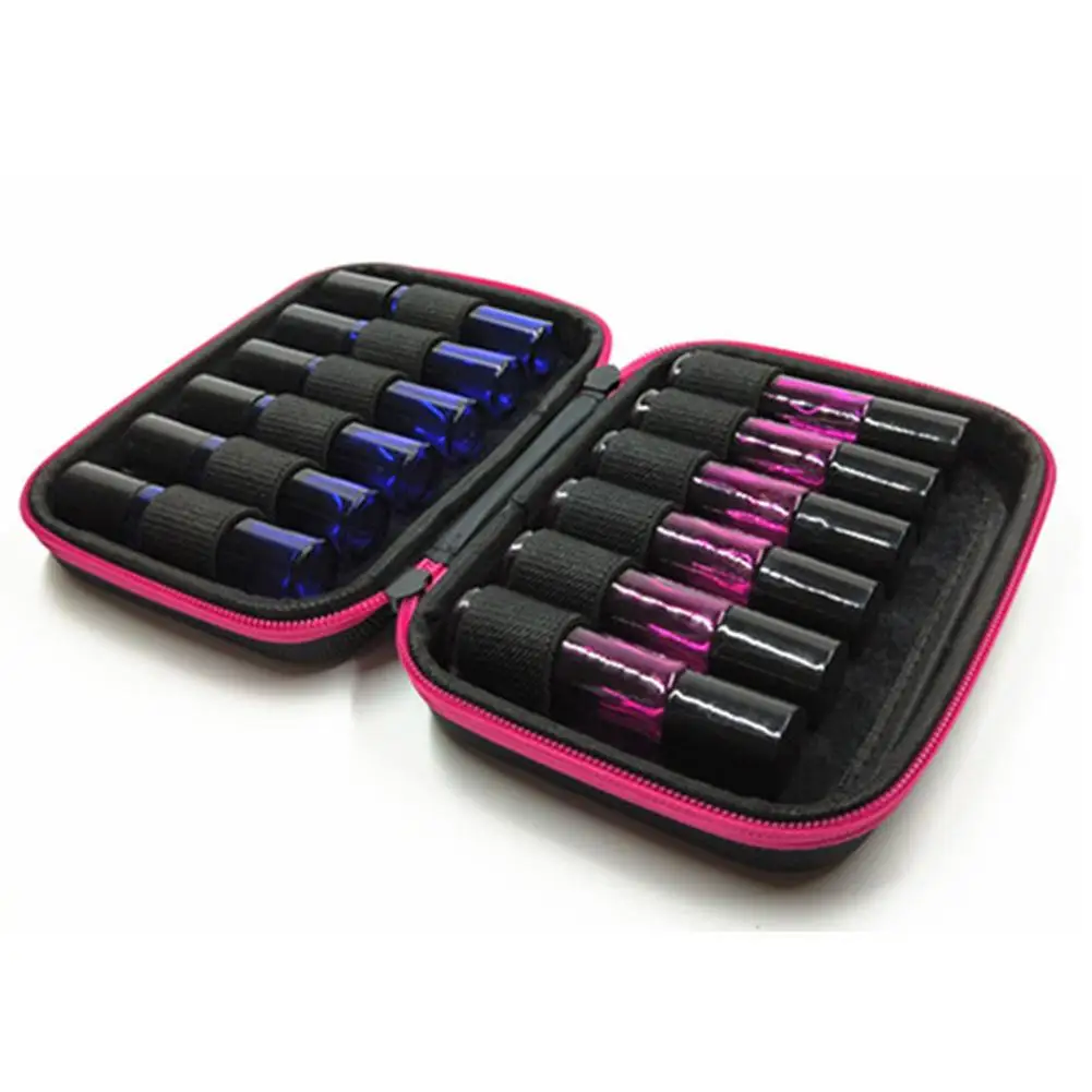 

12 Slot 5ml/10ml Rollers Essential Oils Bottle Waterproof Storage Bag Bottle Case Protects Travel Carrying EVA Storage Organizer