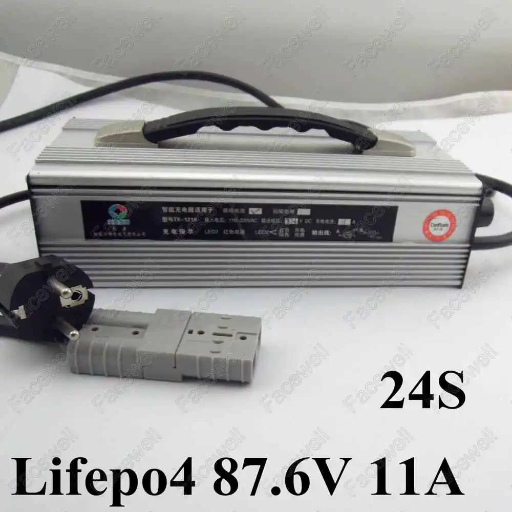 

24S 72v battery charger for ebike 87.4V 11A output lifepo4 motorcycle charger with led display 10a Aluminum Case high current