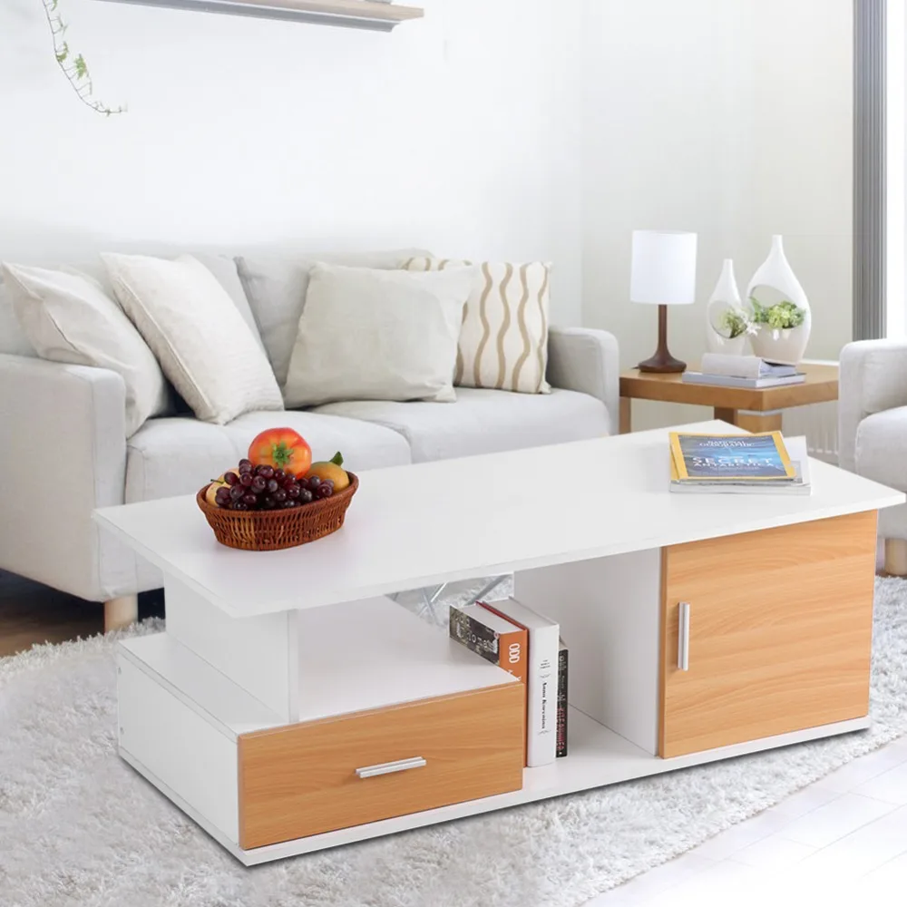 

Home TV Cabinet Stand Living Room Entertainment Center with Drawer & Storage Bin Clearance sale