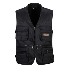 4 Colors Male Casual Multi Pocket Vest For Summer Men Solid Photographer Shooting Outerwear Zipper Waistcoat Sleeveless Jacket