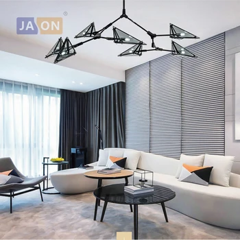 

g4 led Iron Glass Amber Grey Black Minimalism Chandelier Lighting Lamparas De Techo Suspension Luminaire Lampen For Bedroom