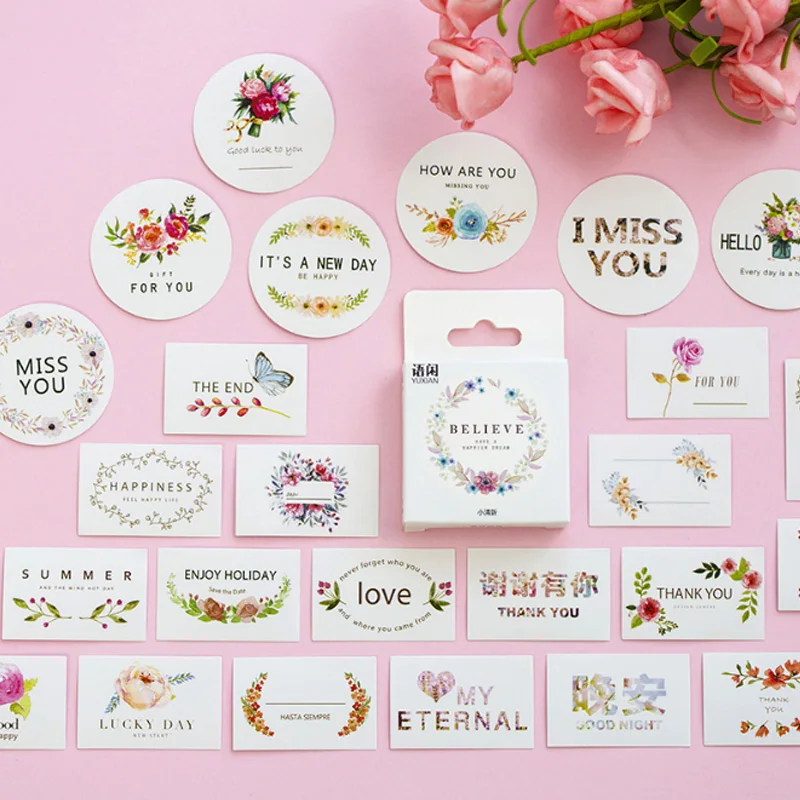 

50 Pcs/box garland Mini Paper Sticker Decoration diy Diary Scrapbooking Label Sticker Stationery School Supply