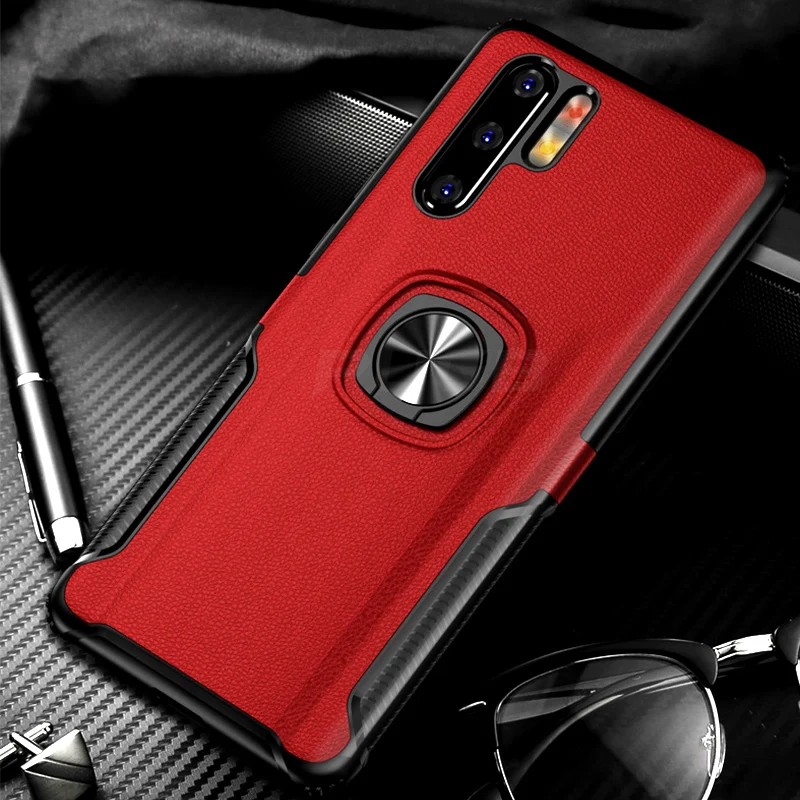 

Shockproof Armor Protective Phone Case For Huawei P30 Pro Ring Holder Car Magnetic Stand Case For Huawei P30 lite P30Pro Cover