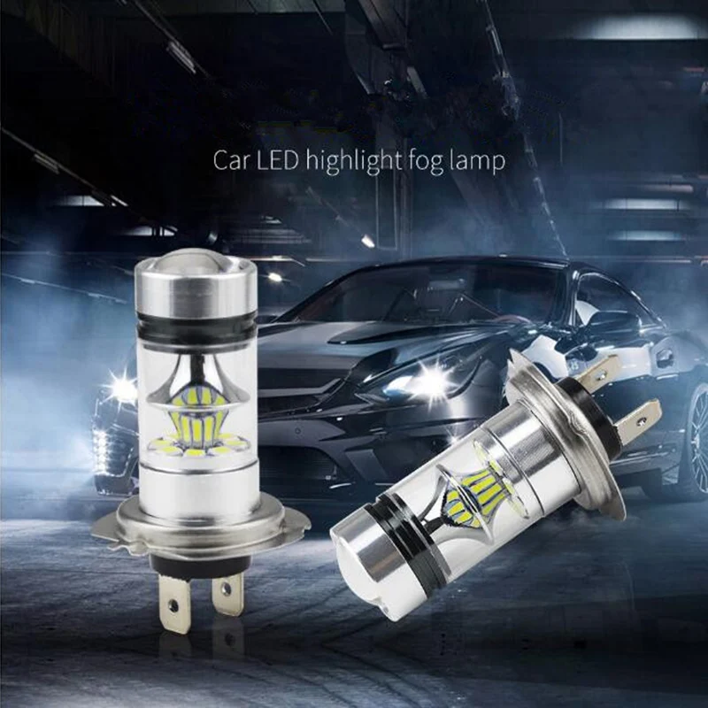 

2Pcs H7 LED Car Headlight 12V 6000K 3030 Driving Running Lamp Auto Headlamp Fog Light Bulb H7 Light Bulbs