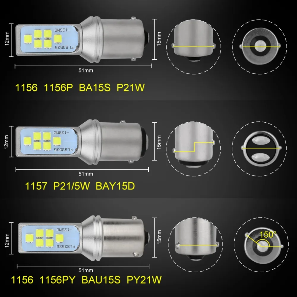 2 шт. 1156 BA15S P21W светодиодный BAU15S PY21W BAY15D светодиодный лампы 1157 P21/5 W R5W 1 2 шт. 3535SMD лампа для автомобиля светодиодный поворотник свет 12 V 24 V
