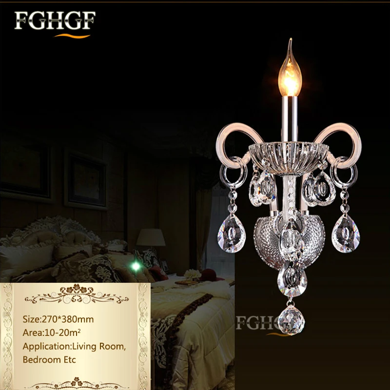 Роскошное настенное бра светильник в Европейском стиле освещение хрустальная
