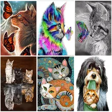 Cartoon Cats Butterfly 5D DIY Animals Diamond Painting Full Square Full Round Embroidery Crystal Mosaic Cross stitch Adults Art
