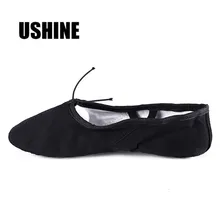 USHINE/EU22-45; парусиновая обувь черного цвета для йоги; Zapatos De Punta De; Балетные тапочки; балетная обувь для танцев для девочек; детей; женщин