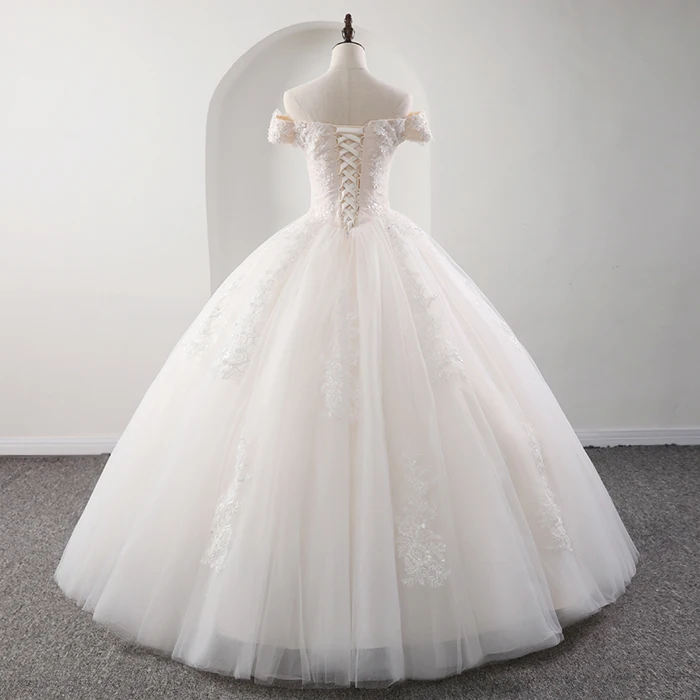 Fansmile халат принцессы белого цвета бальное платье Свадебные платья Vestido De Noiva Большие размеры Свадебные платья на заказ FSM-564F