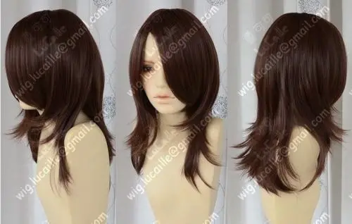 Песня wig.00286 очень очаровательный коричневый косплей парик волос парики +