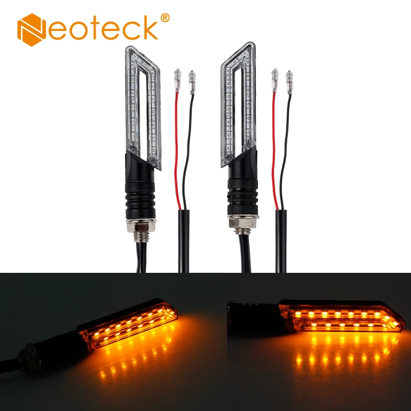 Neoteck 4 Pcs 15 LED Universal Motorcycle Tail Light Lamp Amber Turn Signal Indicators 12V DC 0.8W Indicator Motorbike | Лампы и
