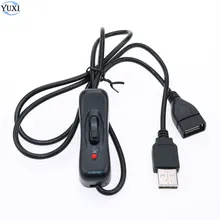 YuXi USB kabel Neue 1M USB 2,0 EIN Mann zu EINEM Weiblichen Erweiterung Extender Schwarz & Weiß Kabel mit schalter mit licht Kabel