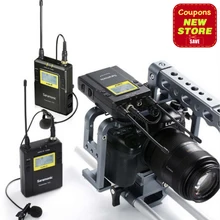 Saramonic uwmic9 вещания УВЧ Камера Беспроводной петличный микрофон Системы двух передатчиков один приемник для Canon DSLR видеокамеры