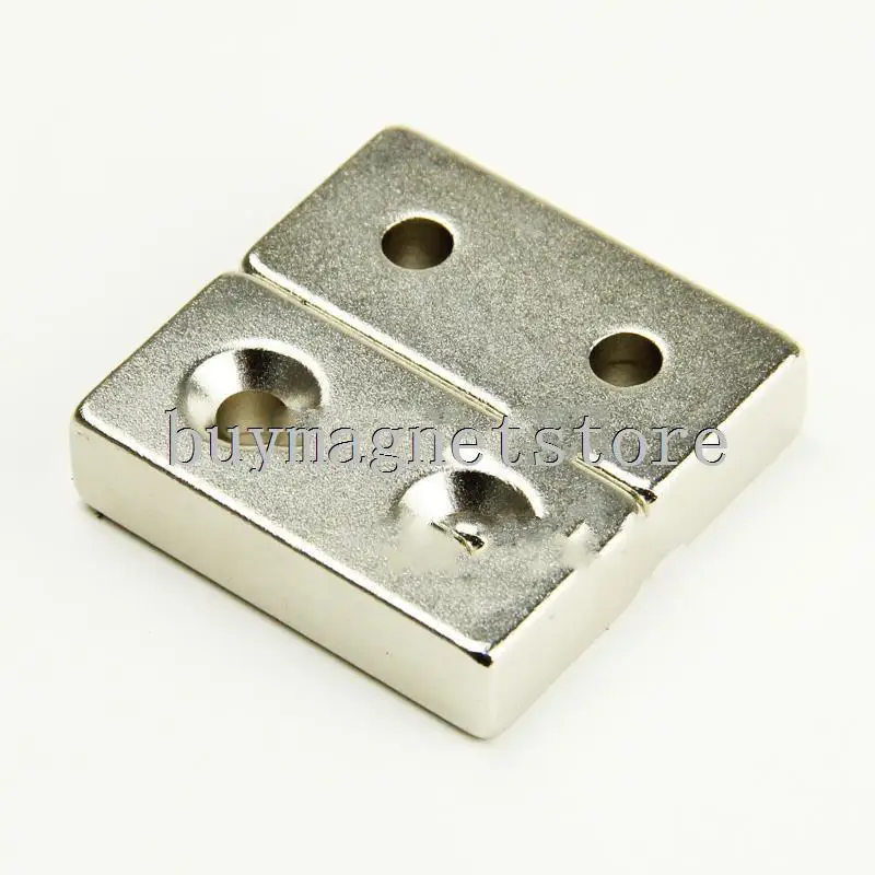 

4pc N35 50*20*5 mm Strong Block 2 Countersunk Holes 5 mm Rare Earth Neodymium Magnetndfeb Neodymium magnets