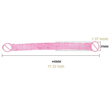 Double Dildo for Couples Vaginal Anal Play Realistic Double Ended Dildo Dual Heads Dong Veined Shaft for Beginners Advanced Uses 2