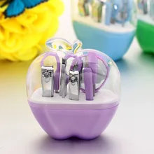 Лидер продаж 9 шт. комплект ножниц для ногтей Красота Путешествия Портативный Fix костюм Apple Форма прозрачный корпус Маникюр разноцветные инструменты