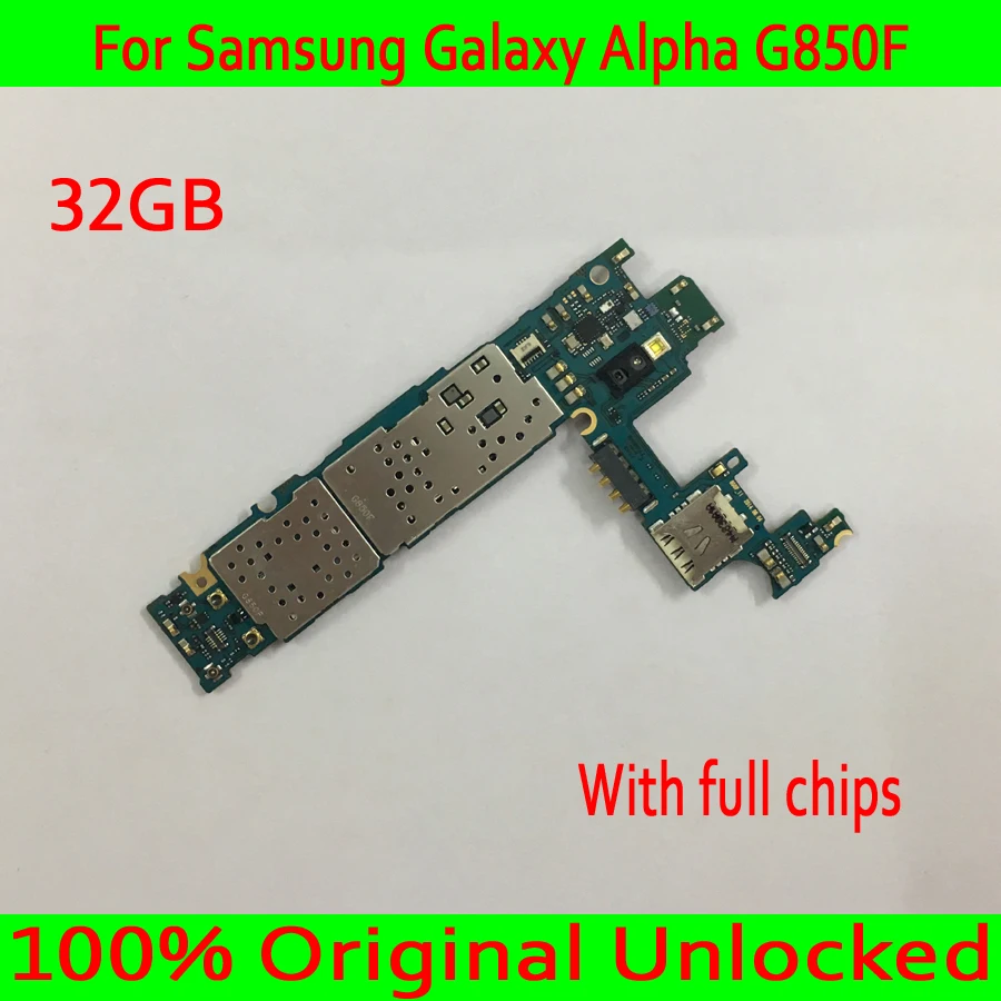 

For Samsung Galaxy Alpha G850F Motherboard with Android System,Original unlocked for Samsung G850F Mainboard with Full Chips