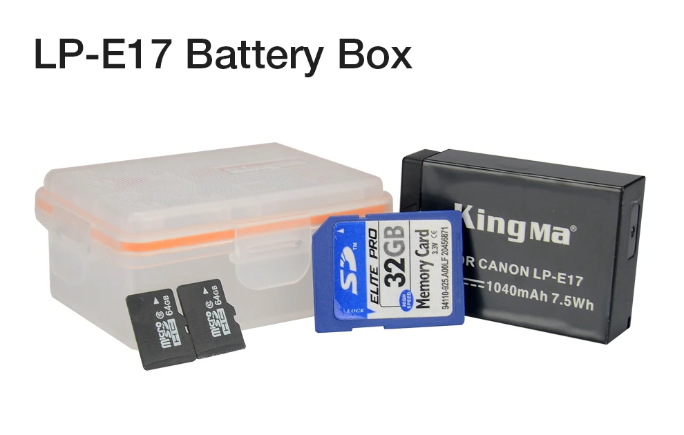 KingMa 5 шт. пластиковый чехол держатель коробка для хранения батарея камеры DSLR LP-E10/NP-W126/BL-N1/LPE12/LP-E17/EN-EL20/EN-EL12/NB-12L/