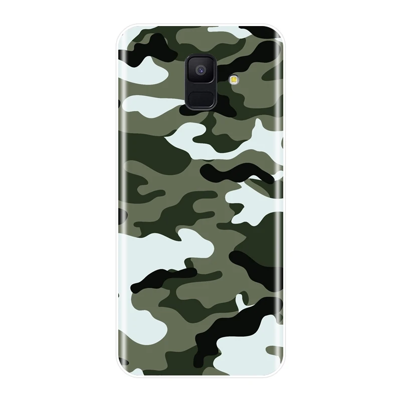 Камуфляжная Военная задняя крышка для samsung Galaxy A6 A8 Plus A5 A7 мягкий чехол для телефона силиконовый для samsung A3 A5 A7