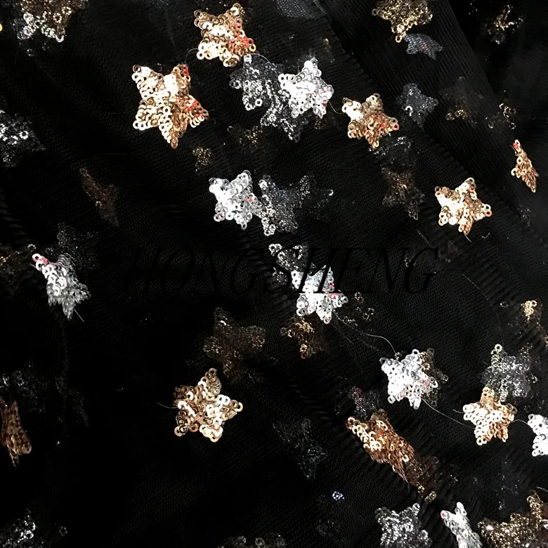 500*130 см Звезда блестки ткань мягкая сетка для платья Модная одежда|Ткань| |