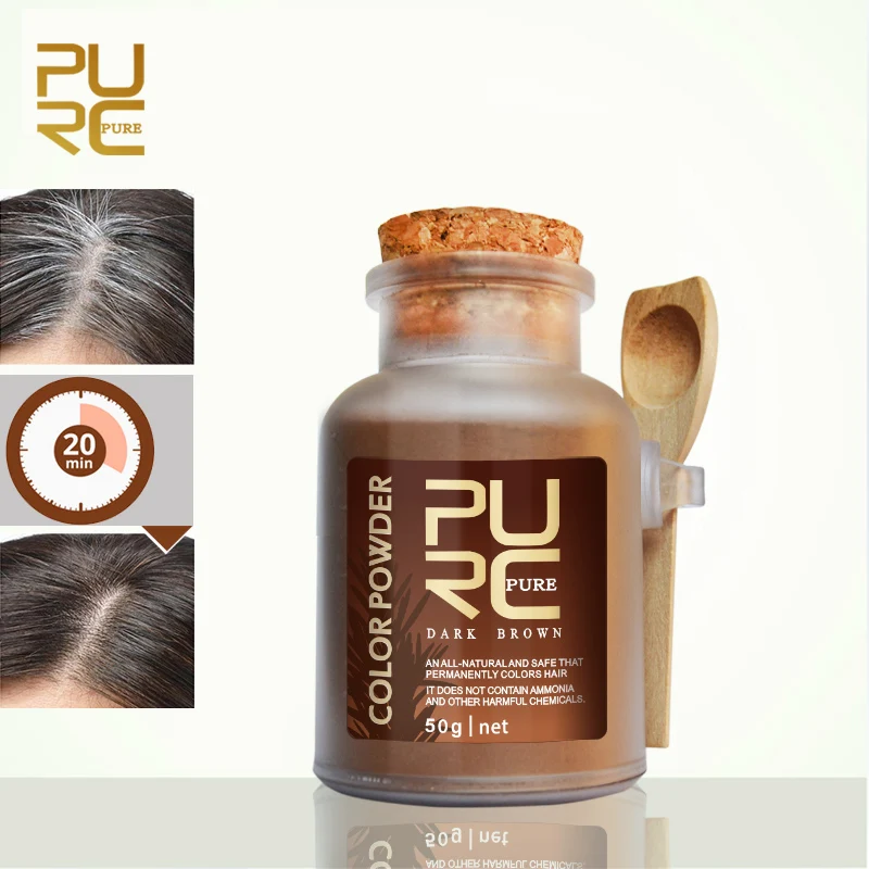 Purc Hair Color Powder New Hair Care Dark Brown Color Organic