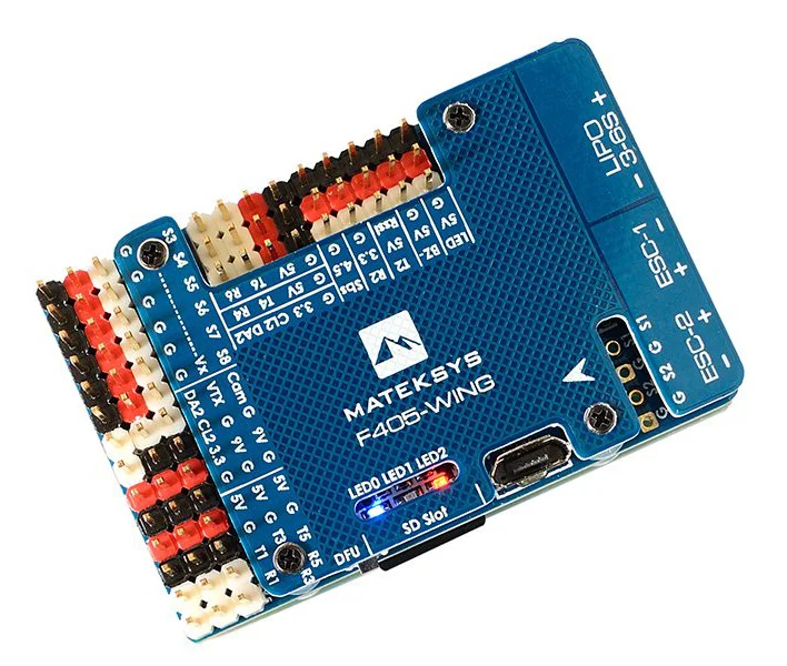

Matek Mateksys F405-Wing F405 Wing STM32F405 Flight Controller Control INAV OSD MPU6000 BMP280 /Support Fixed Wing