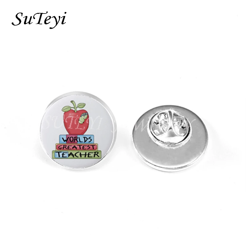 SUTEYI Thanks Teacher брошь круглые стеклянные пуговицы булавки с математическим символом