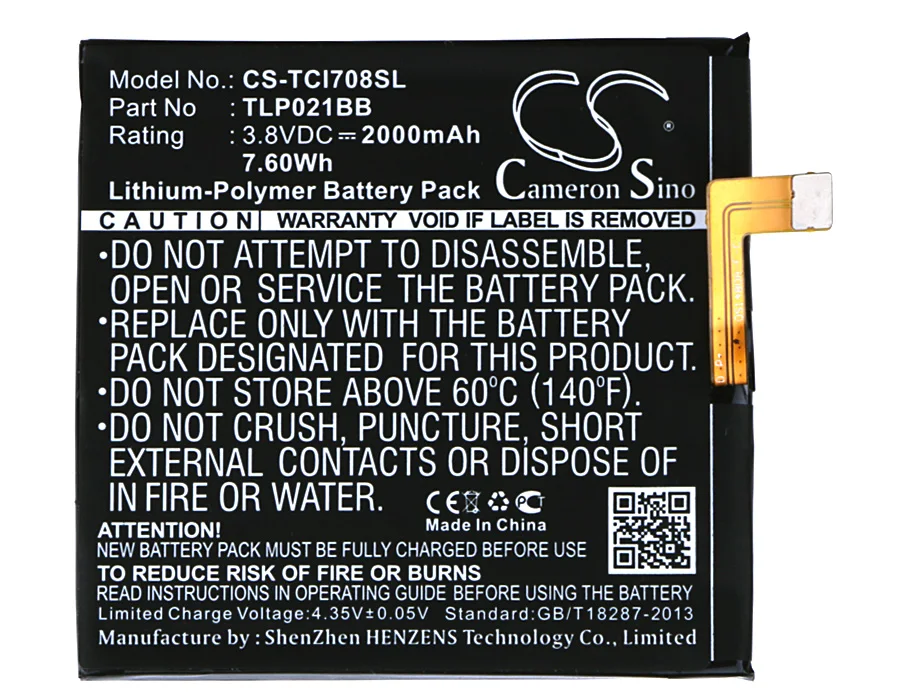 Cameron Sino 2000mAh батарея TLP021BB для TCL i708U i709M | Мобильные телефоны и аксессуары