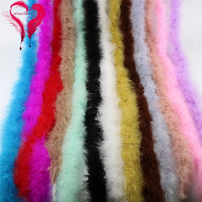 

13 Colors 2 Meters/Piece 20 G Beautiful Soft Fluffy Dyed Colorful Turkey Marabou Feather Scarf Boas Party Clothing Decoration