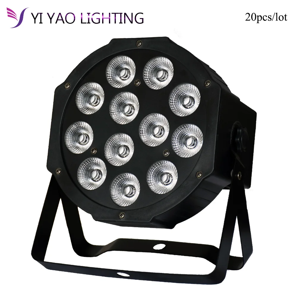 LED FlatPar 12x12 Watt Quad RGBW Slim Par Light Stage Lights for