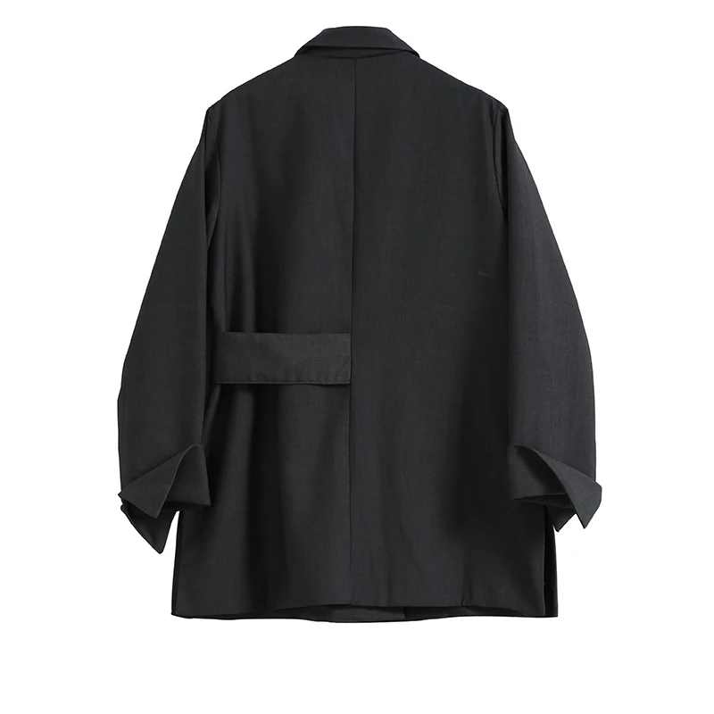 Printemps Gray Couture Marée Bandage Bref Nouveau Veste Manteau eam Manches Jh858 Femmes De 2019 Mode Lâche Revers Gris Longues 1EvwUqv