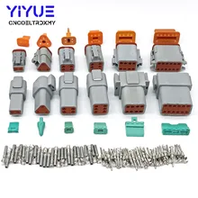 1 Sets Deutsch DT 2 3 4 6 8 12 Pin Male Female Auto Waterproof Connector Automotive Sealed Plug With Pins deutsch dtm 2 3 4 6 8 10 12p male female auto waterproof connector with pins terminals automotive sealed plug
