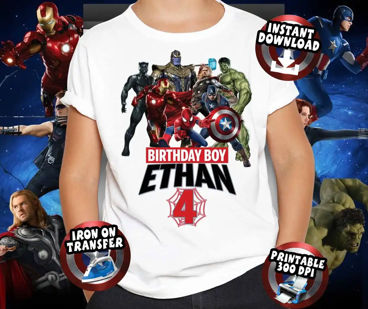avengers birthday boy shirt